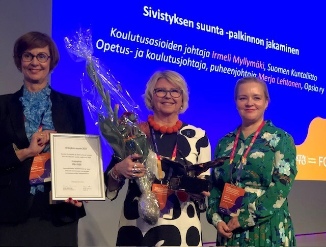 Sivistyksen suunta 2025 -palkinto Päivi Mäelle